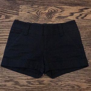 Alice + Olivia black cotton cuffed short shorts 0